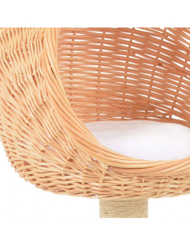 Albero per Gatti con Tiragraffi in Legno di Salice Naturale