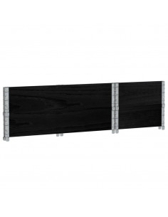 Paretali per Pallet 2 pz Neri 100x50cm Legno Massello di Pino