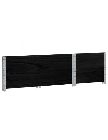 Paretali per Pallet 2 pz Neri 100x50cm Legno Massello di Pino