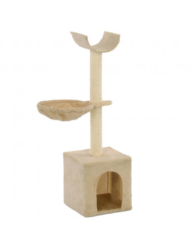 Albero per Gatti con Tiragraffi in Sisal 105 cm Beige