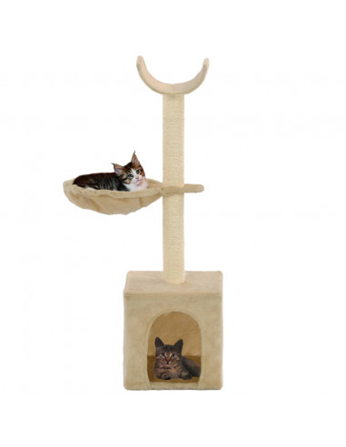 Albero per Gatti con Tiragraffi in Sisal 105 cm Beige