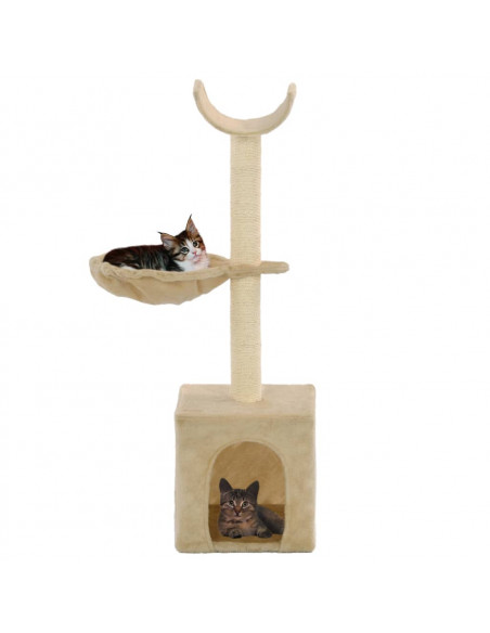 Albero per Gatti con Tiragraffi in Sisal 105 cm Beige