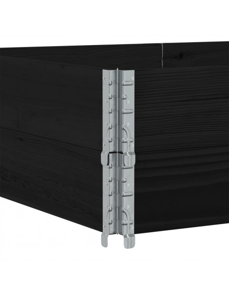 Paretali per Pallet 2 pz Neri 150x100cm Legno Massello di Pino