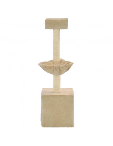 Albero per Gatti con Tiragraffi in Sisal 105 cm Beige