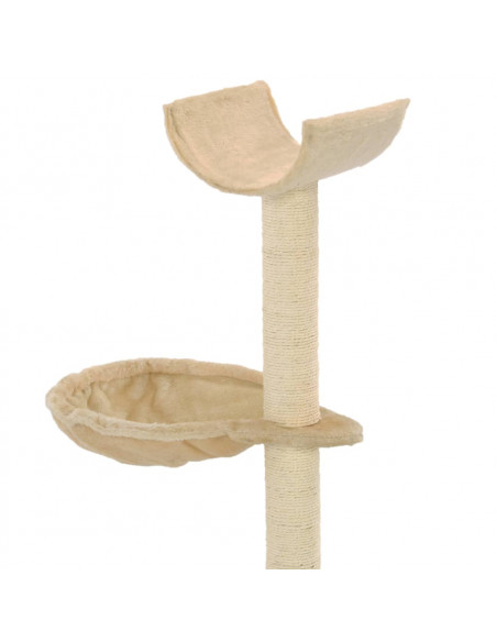 Albero per Gatti con Tiragraffi in Sisal 105 cm Beige