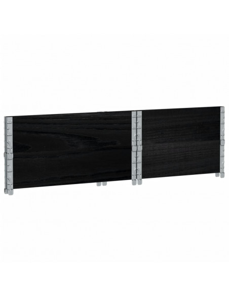 Paretali per Pallet 2 pz Neri 80x60cm in Legno Massello di Pino