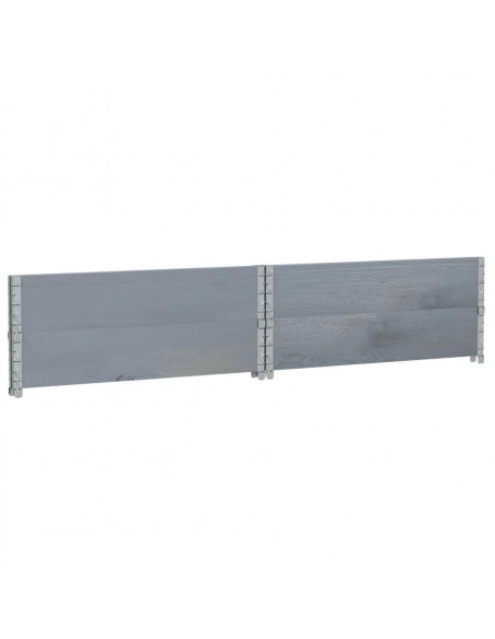 Paretali per Pallet 2pz Grigi 100x100cm Legno Massello di Pino
