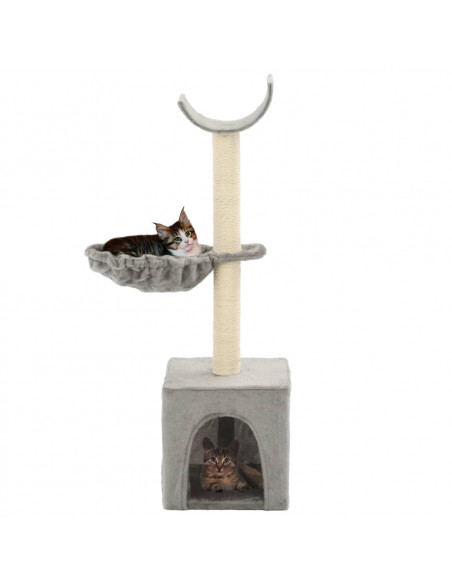 Albero per Gatti con Tiragraffi in Sisal 105 cm Grigio
