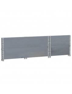 Paretali per Pallet 2pz Grigi 100x50cm Legno Massello di Pino