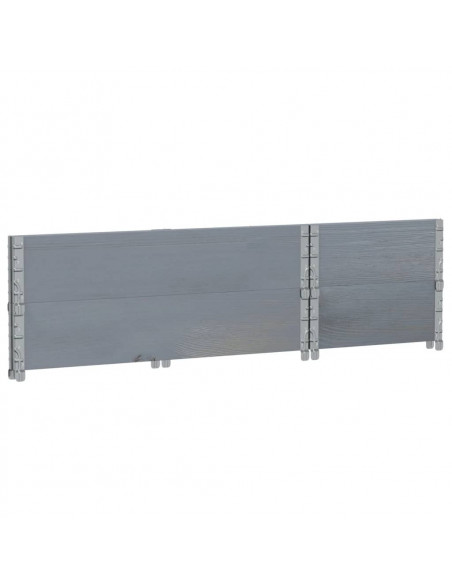 Paretali per Pallet 2pz Grigi 100x50cm Legno Massello di Pino