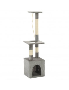 Albero per Gatti con Tiragraffi in Sisal 109 cm Grigio 2