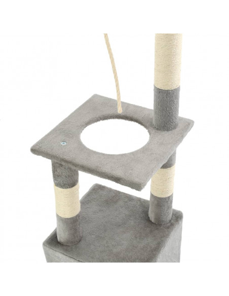Albero per Gatti con Tiragraffi in Sisal 109 cm Grigio