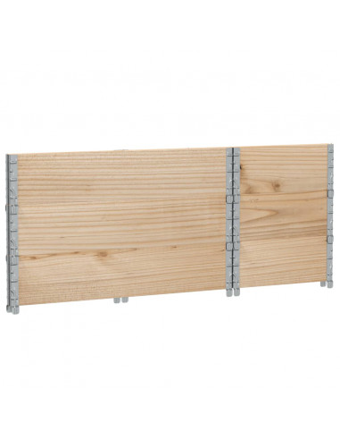 Paretali per Pallet 3 pz 100x50 cm in Legno Massello di Pino