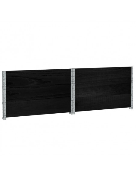 Paretali per Pallet 3 pz Neri 100x100cm Legno Massello di Pino