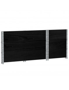 Paretali per Pallet 3 pz Neri 100x50cm Legno Massello di Pino