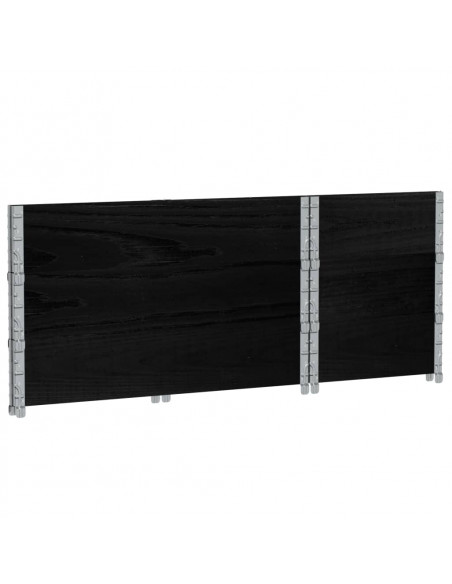 Paretali per Pallet 3 pz Neri 100x50cm Legno Massello di Pino