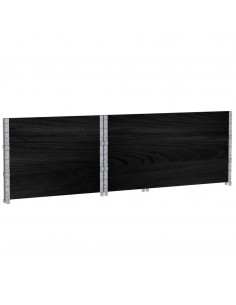 Paretali per Pallet 3 pz Neri 120x80cm Legno Massello di Pino