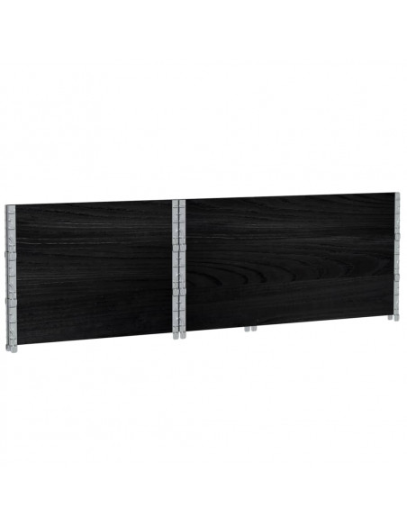 Paretali per Pallet 3 pz Neri 120x80cm Legno Massello di Pino