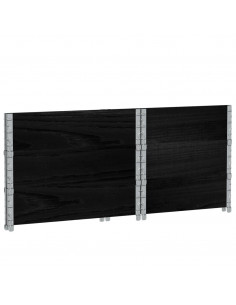 Paretali per Pallet 3 pz Neri 80x60cm in Legno Massello di Pino