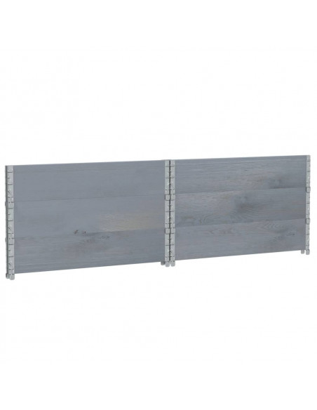 Paretali per Pallet 3pz Grigi 100x100cm Legno Massello di Pino
