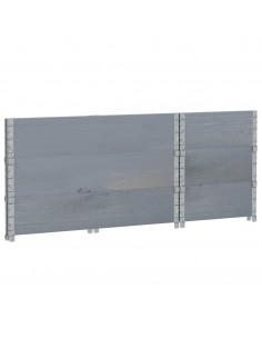 Paretali per Pallet 3pz Grigi 100x50cm Legno Massello di Pino