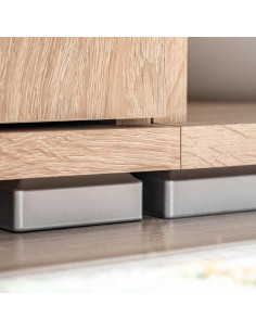 Parete Attrezzata Porta TV con Luci LED Rovere Sonoma