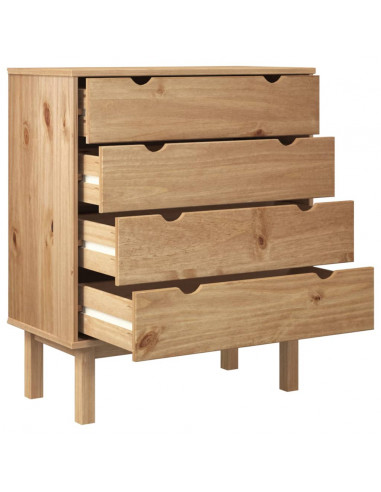 Cassettiera OTTA 76,5x39,5x90 cm in Legno Massello di Pino