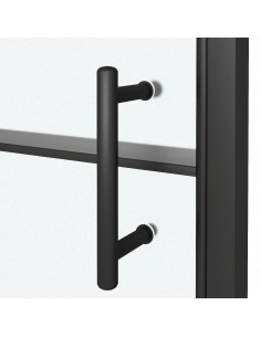 Parete Doccia 100x178 cm Vetro Temperato Semi Smerigliato Nero