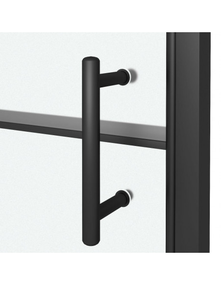 Parete Doccia 81x195cm in Vetro Temperato Semi Smerigliato Nero