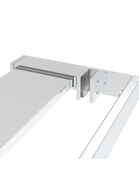 Parete Doccia con Mensola Cromo 80x195cm Vetro ESG e Alluminio