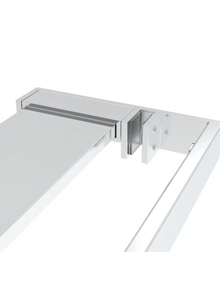 Parete Doccia con Mensola Cromo 80x195cm Vetro ESG e Alluminio