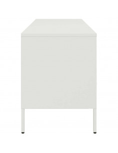 Mobile TV Bianco 100,5x39x50,5 cm in Acciaio Laminato a Freddo 2