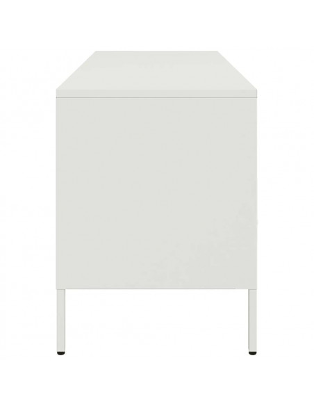 Mobile TV Bianco 100,5x39x50,5 cm in Acciaio Laminato a Freddo