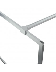 Parete Doccia Walk in Argento 90x195 cm Vetro Trasparente ESG