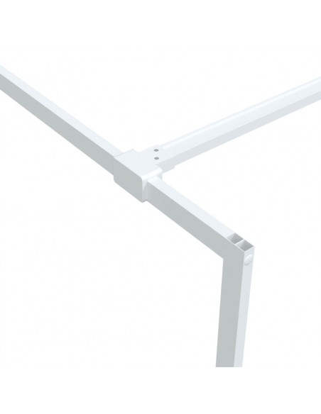 Parete Doccia Walk in Bianca 100x195 cm Vetro Trasparente ESG