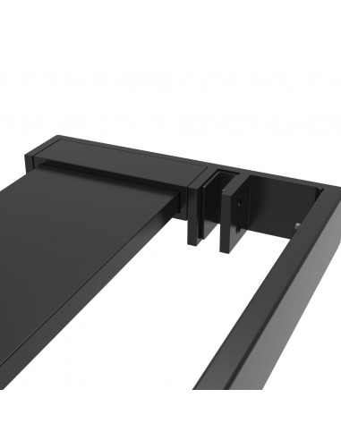 Parete Doccia Walk in Mensola Nera 80x195cm Vetro ESG Alluminio