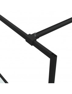 Parete Doccia Walk in Nera 100x195cm Vetro Semi Smerigliato ESG