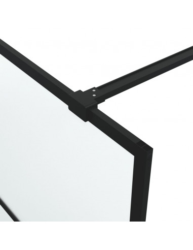 Parete Doccia Walk in Nera 90x195 cm Vetro Smerigliato ESG