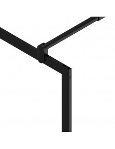 Parete Doccia Walk-in in Vetro Trasparente ESG Nera 115x195 cm