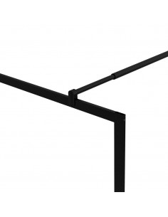 Parete per Doccia Walk-in in Vetro Temperato Nera 100x195 cm