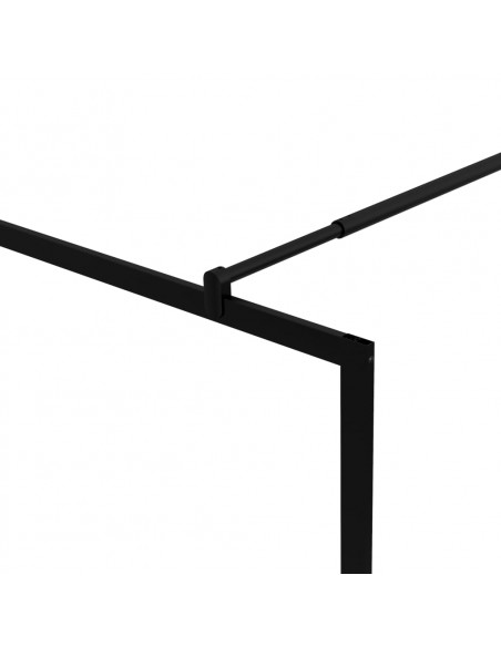 Parete per Doccia Walk-in in Vetro Temperato Nera 100x195 cm
