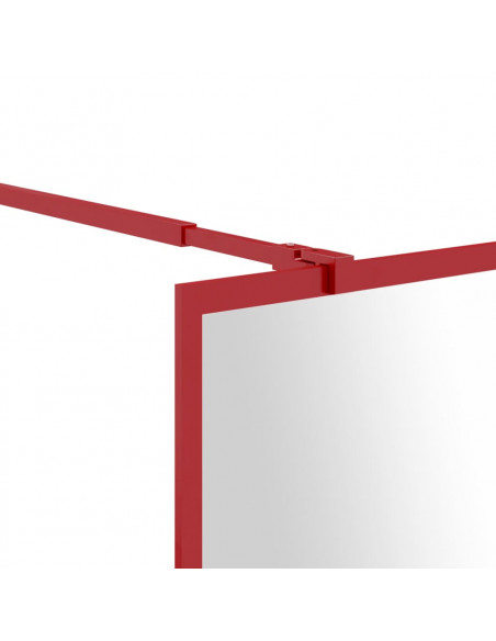 Parete per Doccia Walk-in Vetro Trasparente ESG 115x195cm Rossa