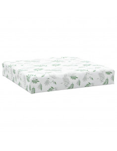 Cuscino Pallet Motivo a Foglie 60x60x8 cm in Tessuto Oxford 2