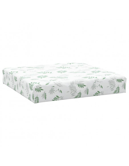 Cuscino Pallet Motivo a Foglie 60x60x8 cm in Tessuto Oxford