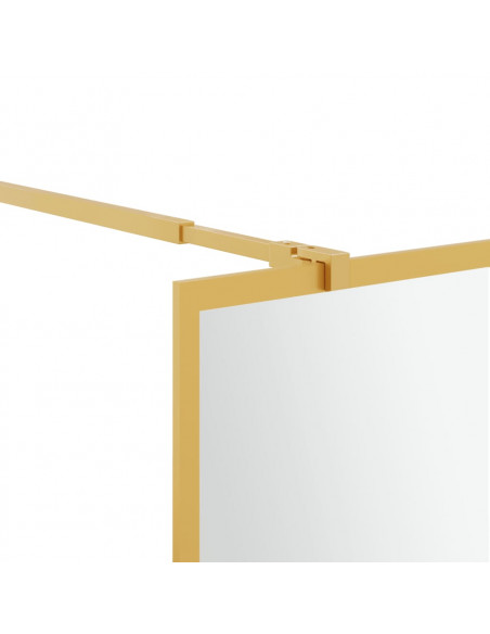 Parete per Doccia Walk-in Vetro Trasparente ESG 90x195 cm Oro