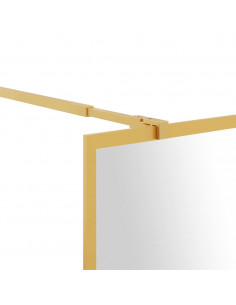 Parete per Doccia Walk-in Vetro Trasparente ESG 90x195 cm Oro