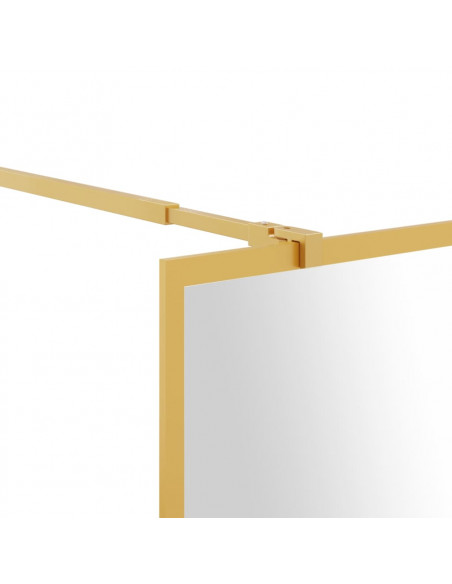 Parete per Doccia Walk-in Vetro Trasparente ESG 90x195 cm Oro