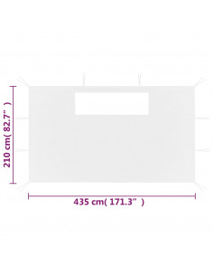 Pareti con Finestre per Gazebo 2 pz Bianche
