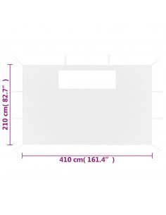 Pareti con Finestre per Gazebo 2 pz Bianche