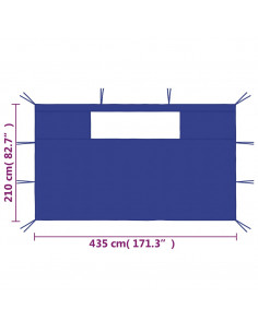 Pareti con Finestre per Gazebo 2 pz Blu